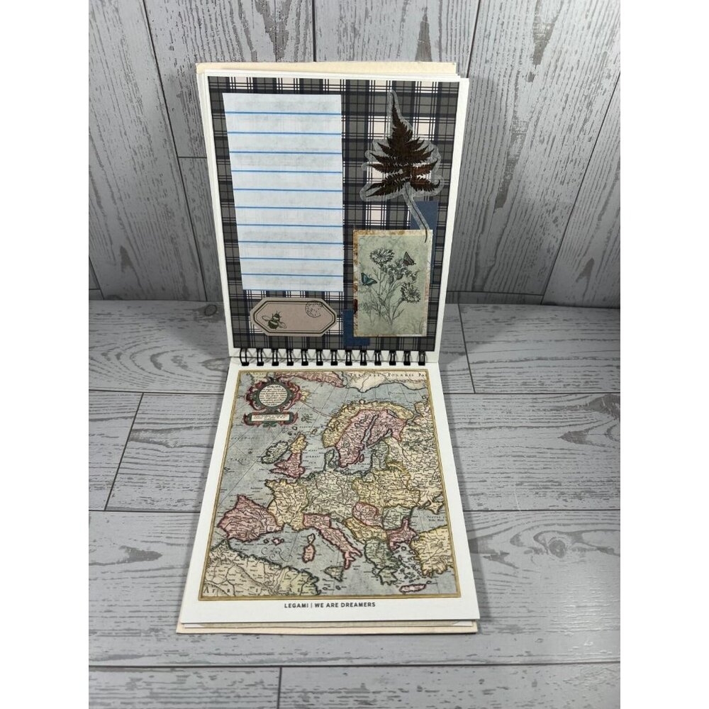 Handmade Spiral Junk Journal 4.75"x6" City Map Cover Memory Keeper - Picture 9 of 11